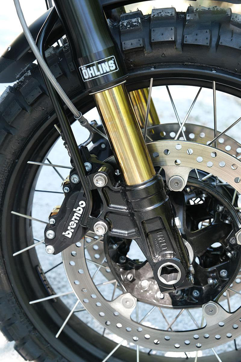 BMW R nineT 1200 Urban G/S (hoher Auspuff) [2017-2023] - Öhlins USD High Fork Kit + Unit Garagenplatten und Füße (hohe Version)