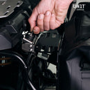 BMW F 900 GS Adventure [2024-] - Aluminiumplatte + Schnellkupplung und Verschluss aus Edelstahl (Schalldämpferseite)