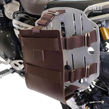 BMW R 850 R / R 1100 R [1993-2002] - Alu-Taschenhalter mit Lederfront, Schnellkupplung und linkem Rahmen