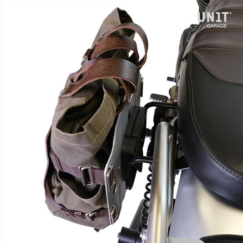BMW R 1200 GS ADV LC [2014-2018] - Aluminium-Taschenhalter mit verstellbarer Lederfront, Schnellkupplung und Rahmen