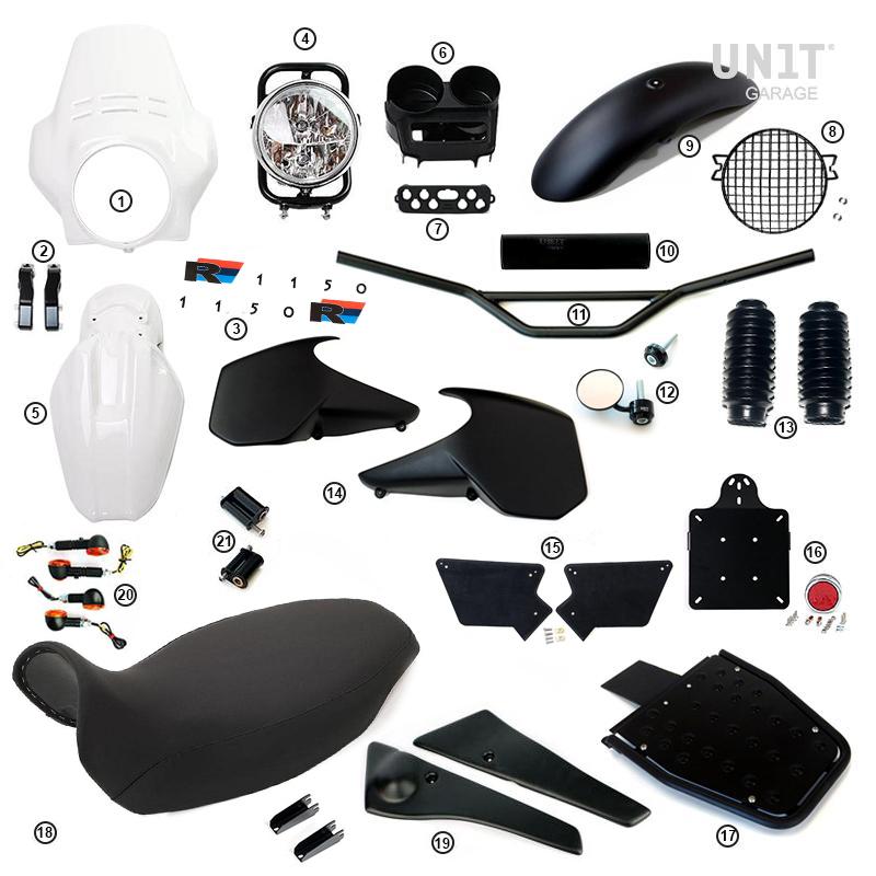 BMW R 1150 R [2000-2006] - PRO Kit mit Tankseitenverkleidungen (Alpinweiß)