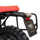 BMW R nineT 1200 Racer [2017-2020] - Kultige Seitentasche aus Spaltleder 40L - 50L + Aluminiumplatte + rechter Rahmen für Atlas Aluminiumtasche